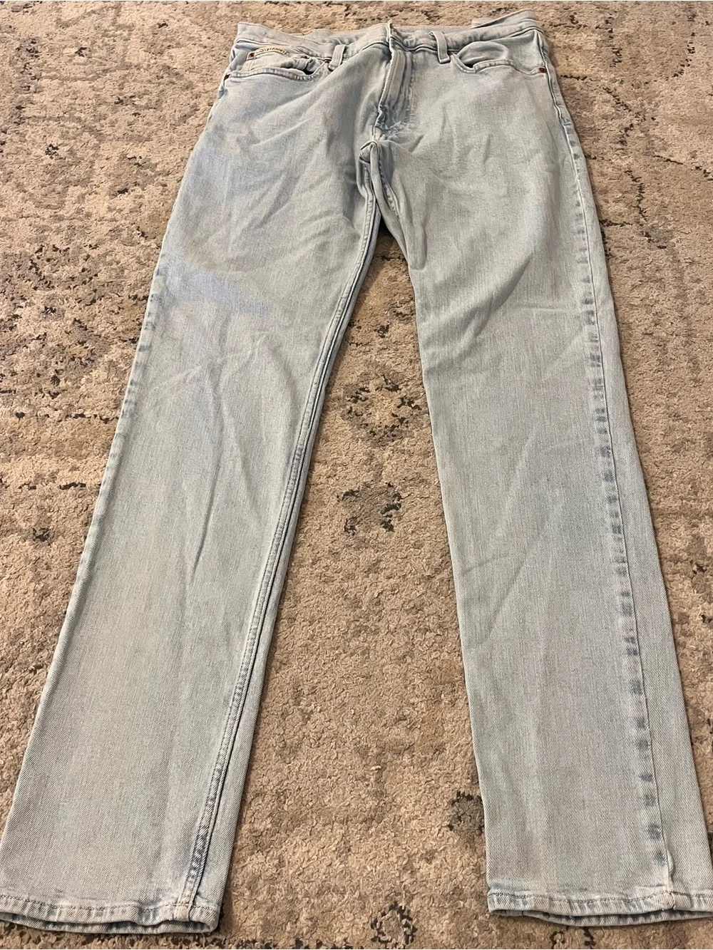 Calvin Klein Men Light Wash Straight Jeans Slim Fit 33x34 Stretch