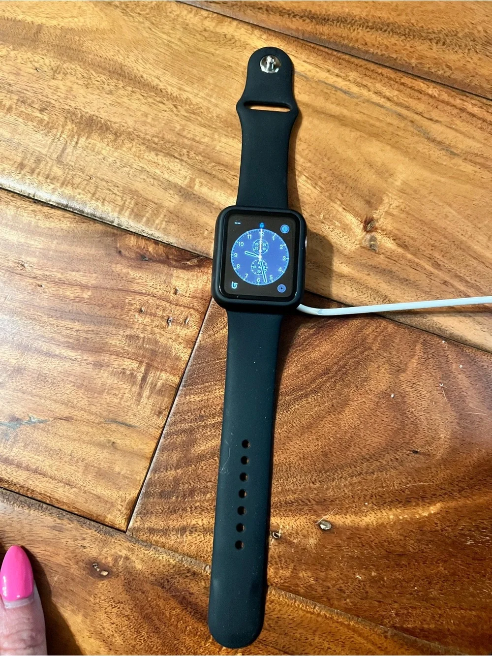 Apple Watch Series 1 42mm in Rose Gold Aluminum.
