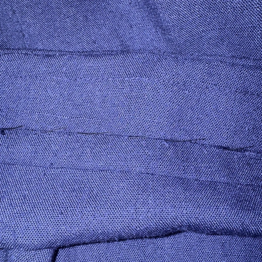 Vintage Sans Age Navy Blue Linen Dress Sz 14 Button Up Belted Cottagecore Mod
