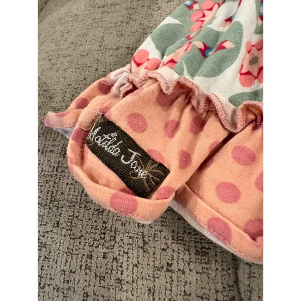 Matilda Jane Girls Mixed Print Floral Polka Dot Ruffle Dress Size 2