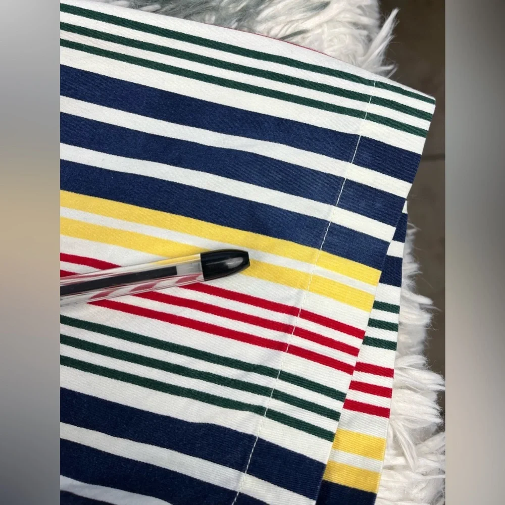 Tommy Hilfiger Men’s Short Sleeve Multi-color Striped Button Up Shirt Size M