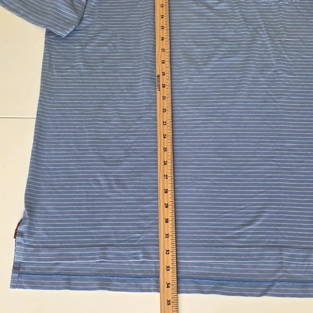 Polo Golf Ralph Lauren Stretch Lisle Polo Shirt Men Size XL Blue Pink Stripes SS
