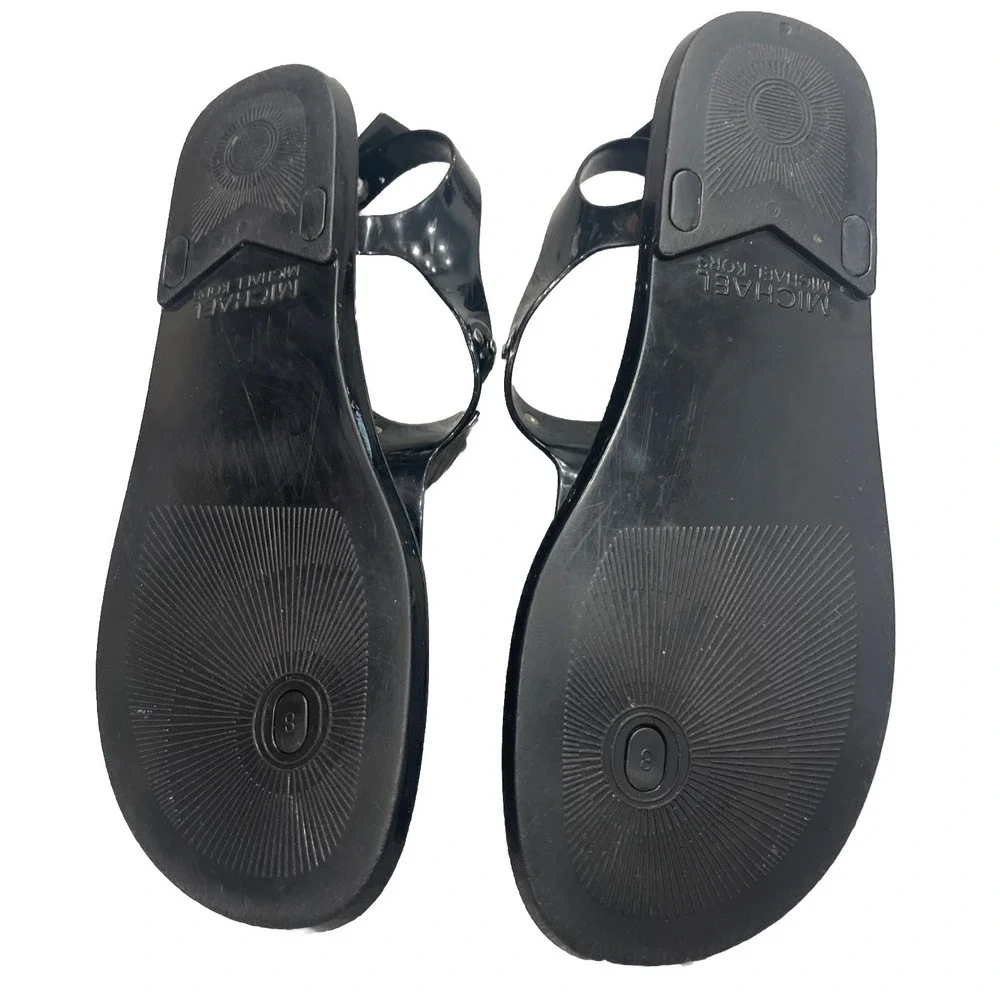 Michael Kors Flat Flip Flops‎ Sandals Black Womens Size 8