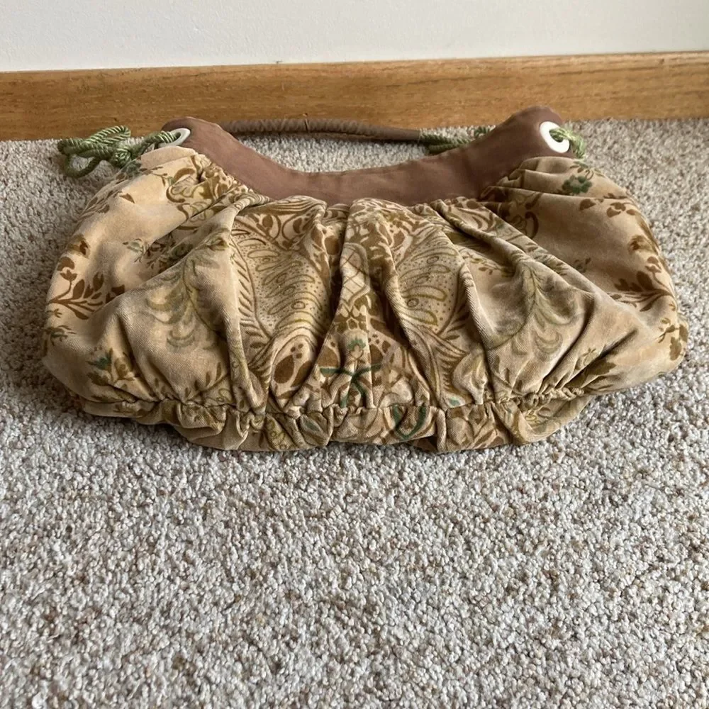 Monday Morning Studios Etsy Velvet Paisley Shoulder Bag Purse Boho Hippie
