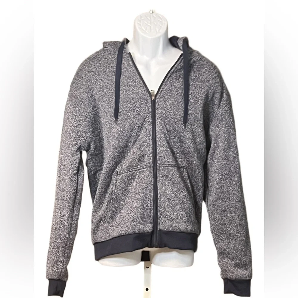Big Balls Sports Men's Heather Navy Blue Sherpa Lined Hoodie Jacket