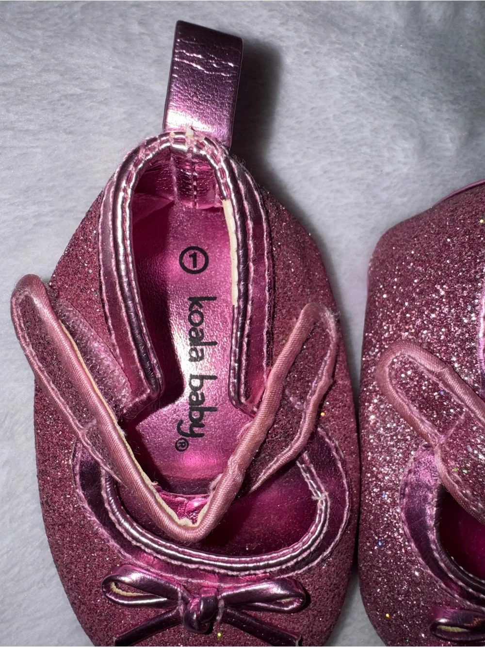 Rising Star Silver & Glitter Pink Baby Shoe Trio size 1
