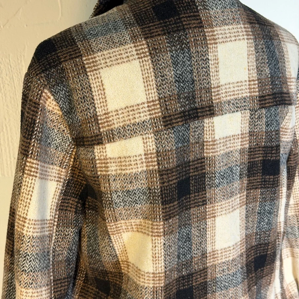 Miss Selfie Plaid Shacket / Jacket - Brown and Cream