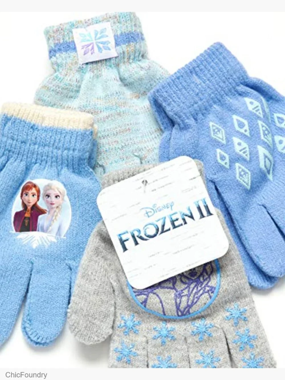 Girls 4-Pack Knit Winter Gloves Frozen Elsa Anna Ages 4-7