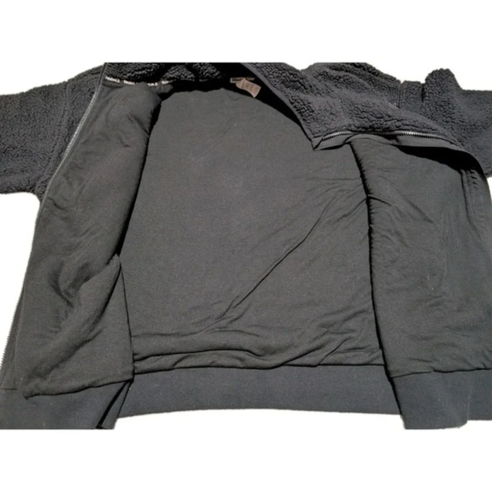 Reebok Jacket Mens 2XL Black Fleece Sweater Full Zip Chest‎ Pocket