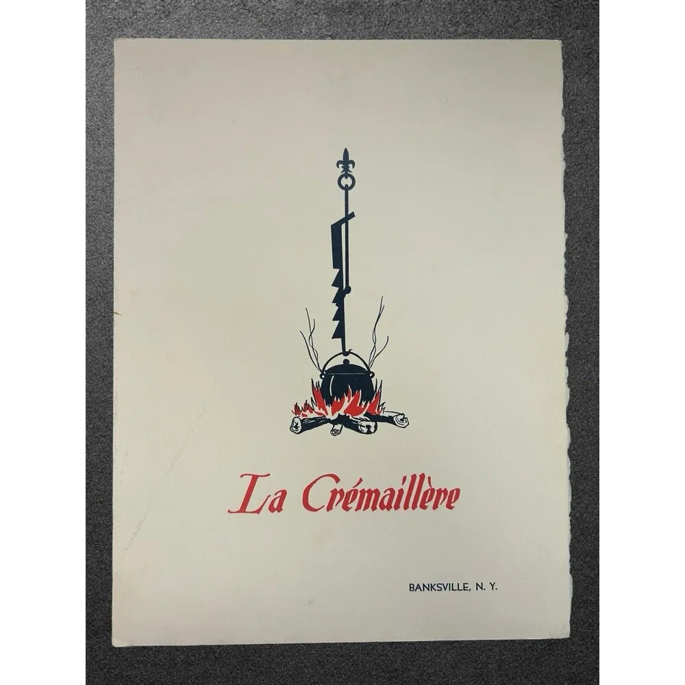 Vtg 1960s La Cremaillere Restaurant Menu Banksville NY French Country Cuisine