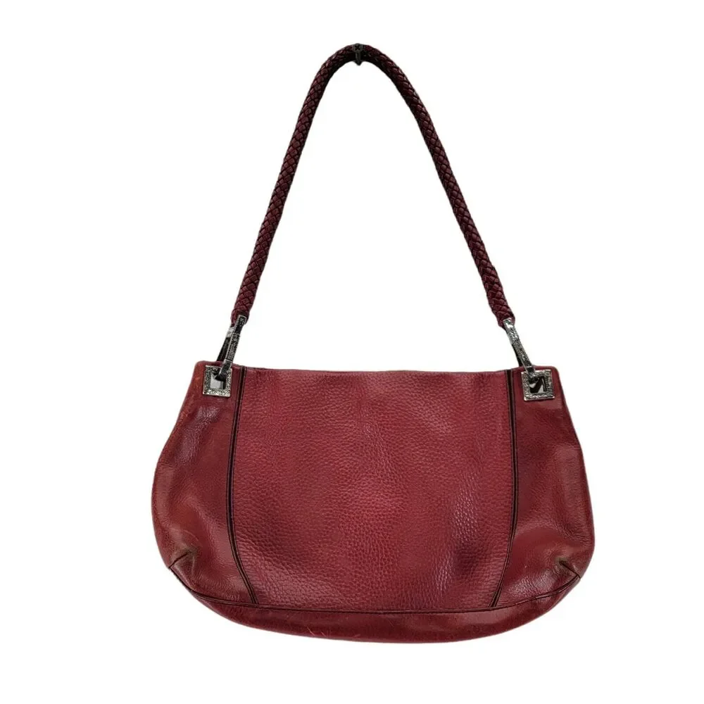 Brighton Red Pebbled‎ Leather Western Shoulder Bag Needs TLC