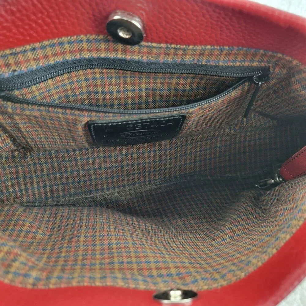 Brighton Red Pebbled‎ Leather Western Shoulder Bag Needs TLC