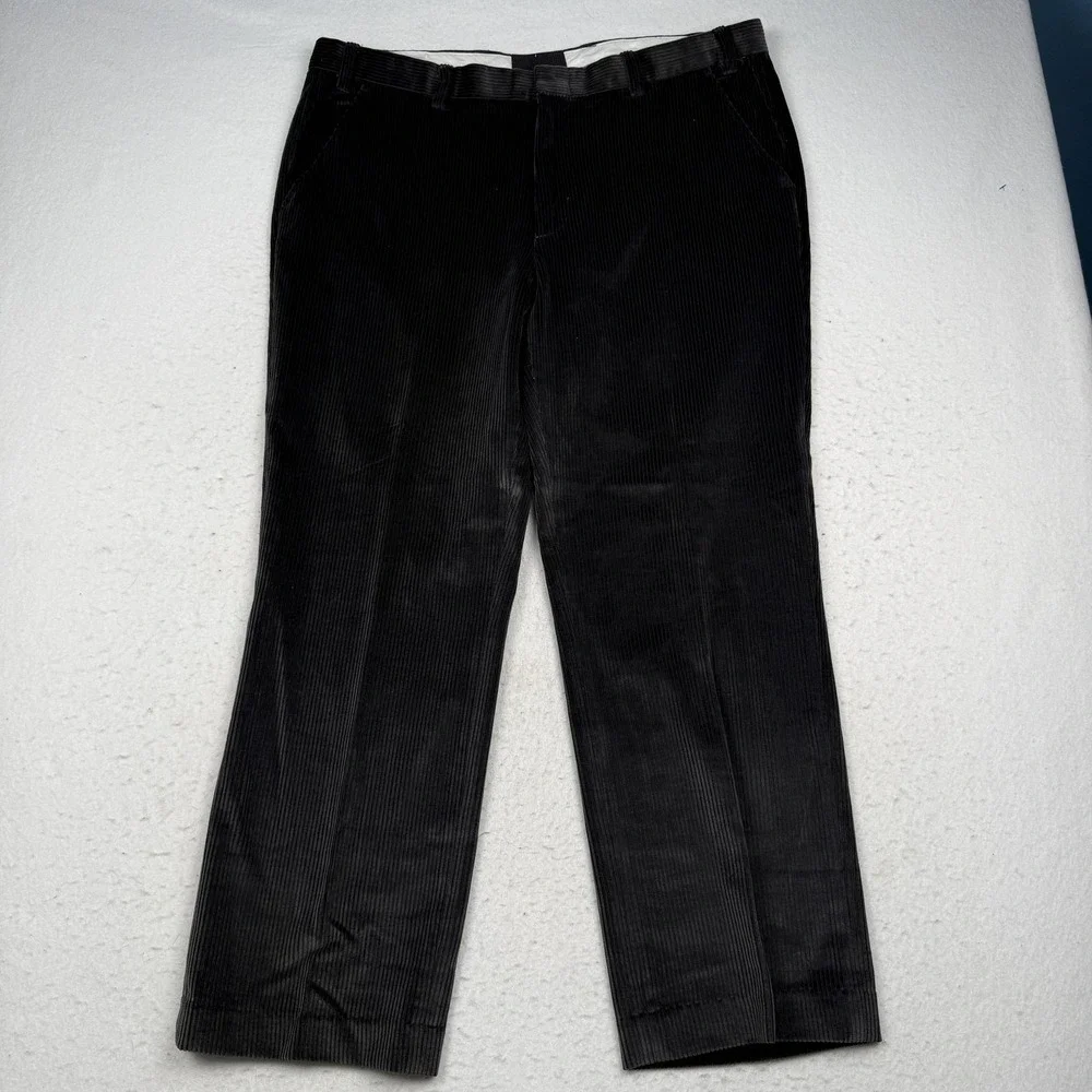 Orvis Pants Mens 40x30 Gray Corduroy Stretch Classic Fit Chino Casual Office