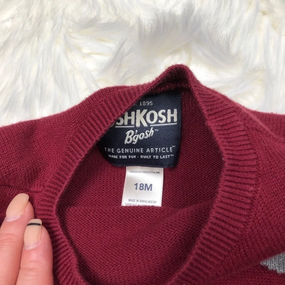 Oshkosh b’gosh Burgundy Ninja Sweater Pullover 18M