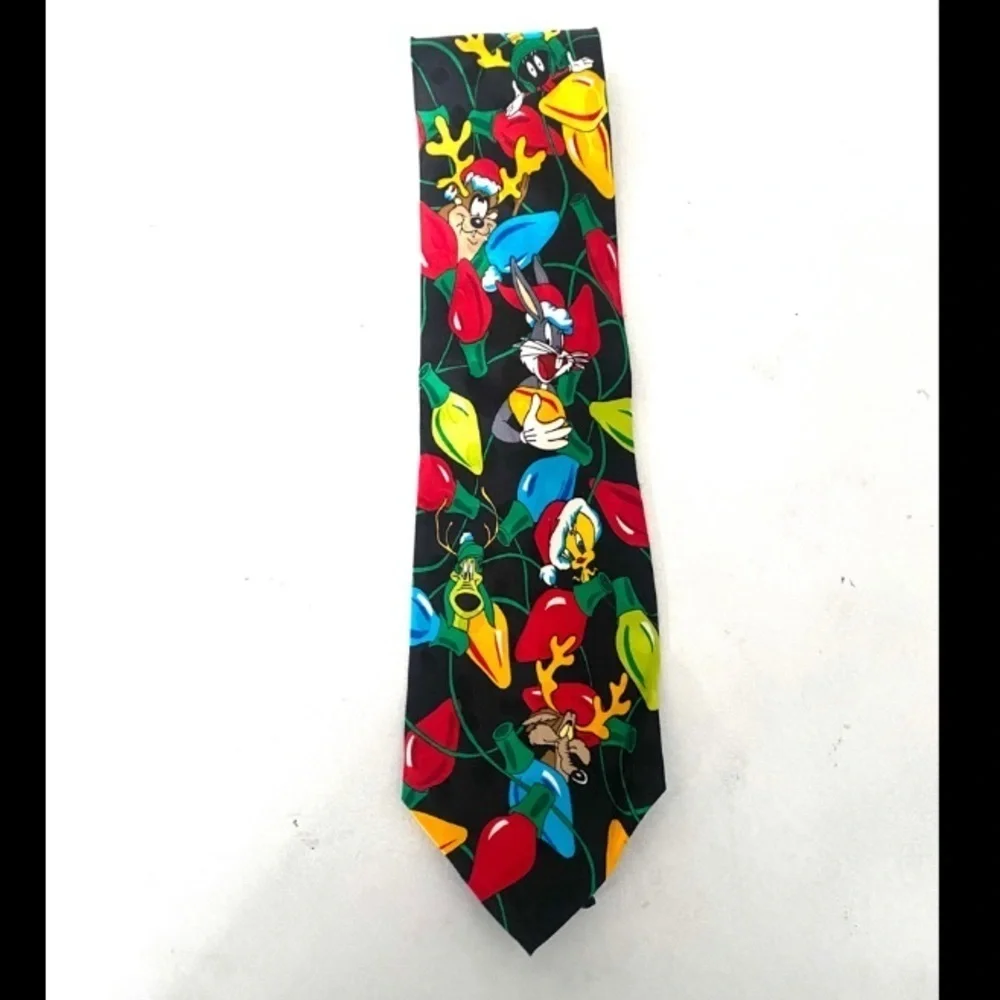 LOONEY TUNES MANIA silk Christmas holiday necktie