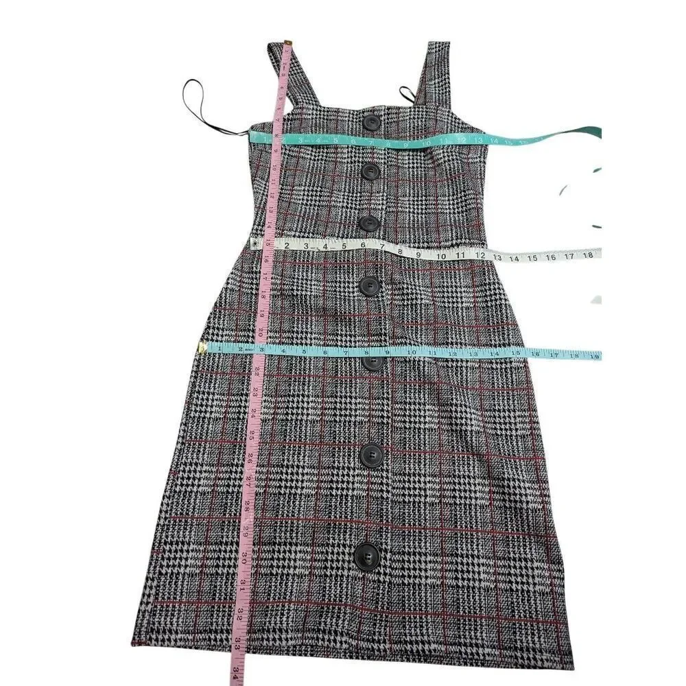 River Island check button up pinafore dress
