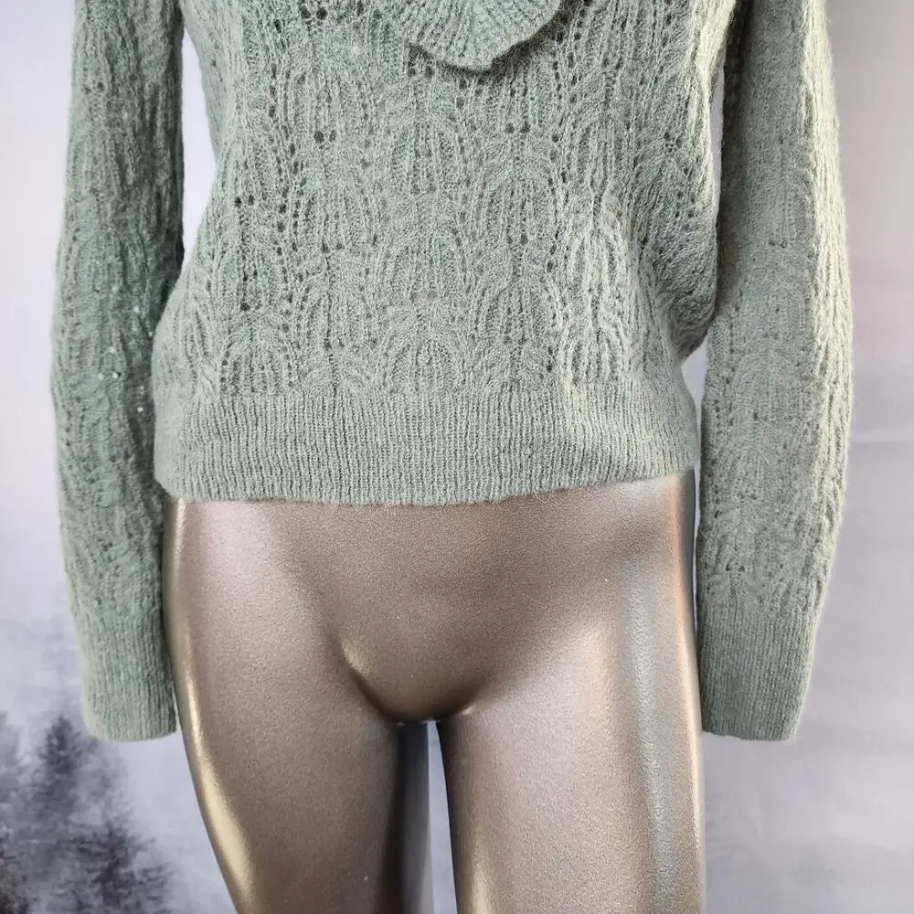 Veronica Beard Sage Green Alpaca / Merino Wool Sorina Sweater | Women's XS