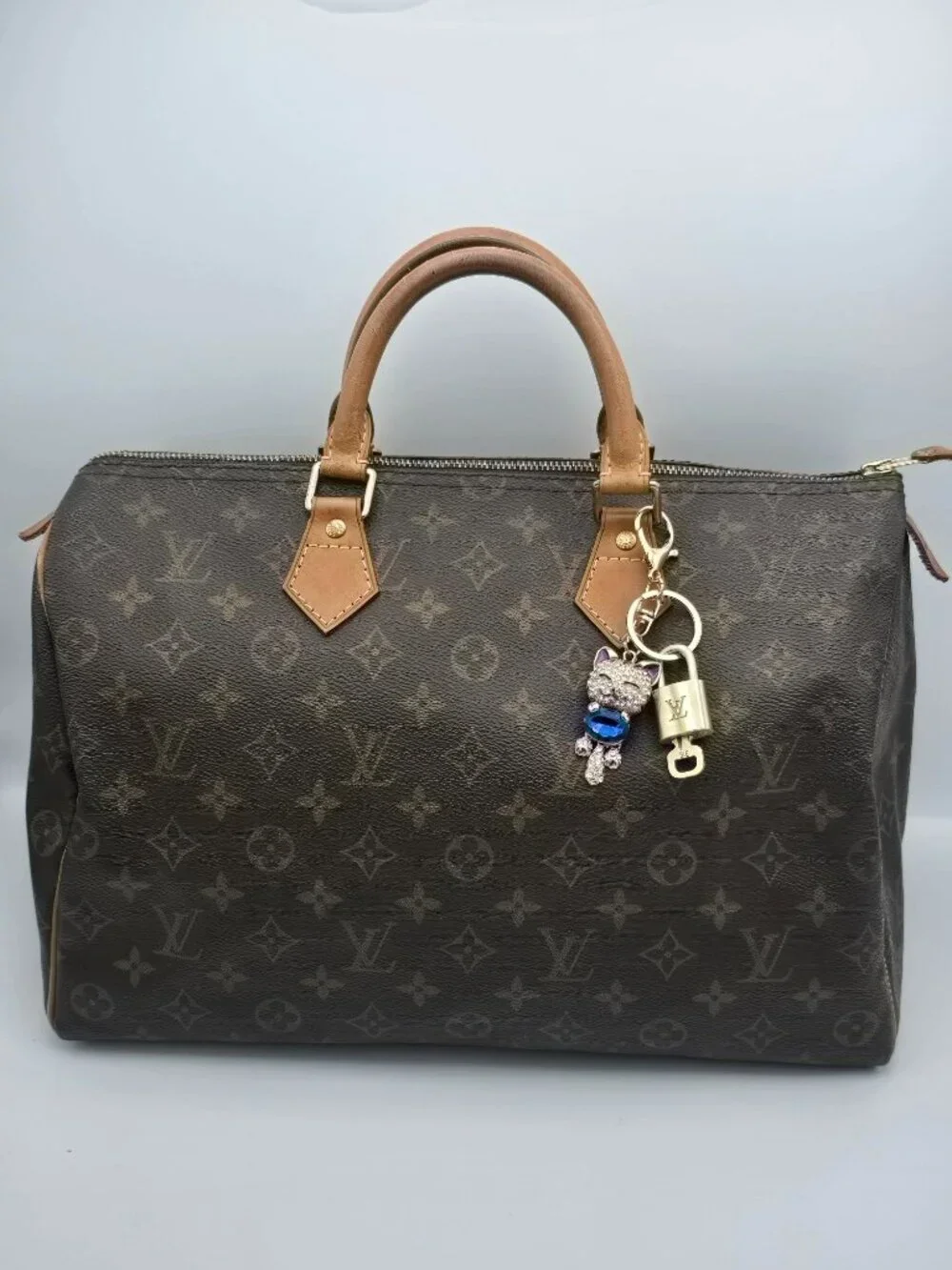 Authentic Louis Vuitton Gold Padlock & Key 🔒LV Bag Unbranded Cat Charm Keychain