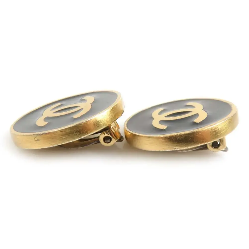 Chanel Cc Logo Clip-On Earrings Gold- #250200C53B