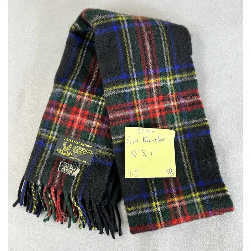 Peter Macarthur Stewart‎ tartan Merino wool & cashmere scarf made in Scotland
