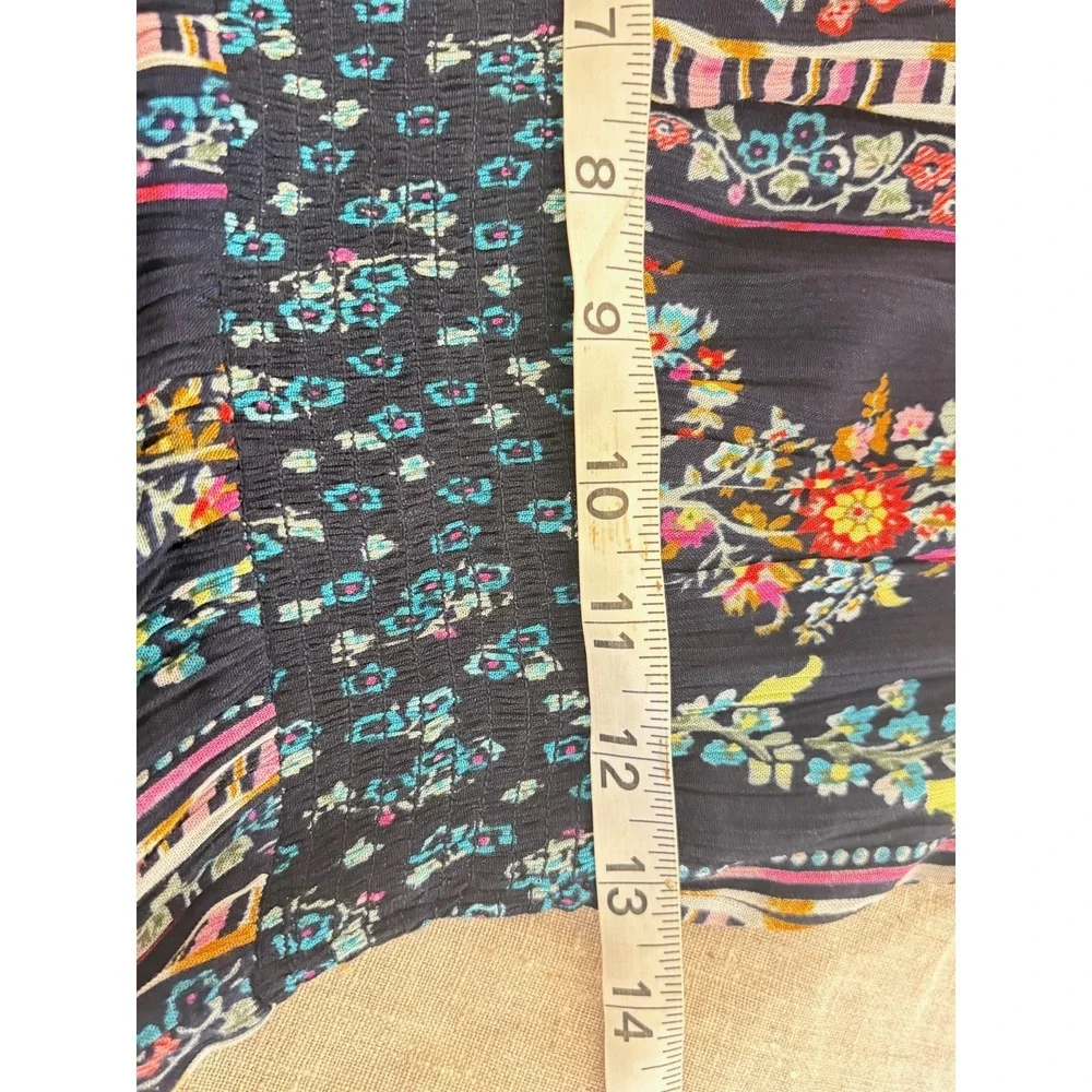 Bila Boho Dress Small Floral Paisley Rayon Smocked‎ Waist Sleeveless