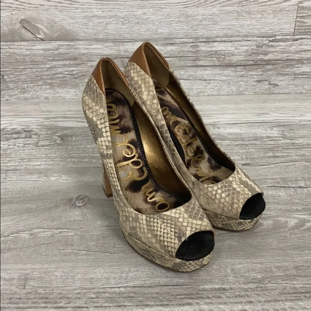 Sam Edelman SnakeSkin Platform Heels