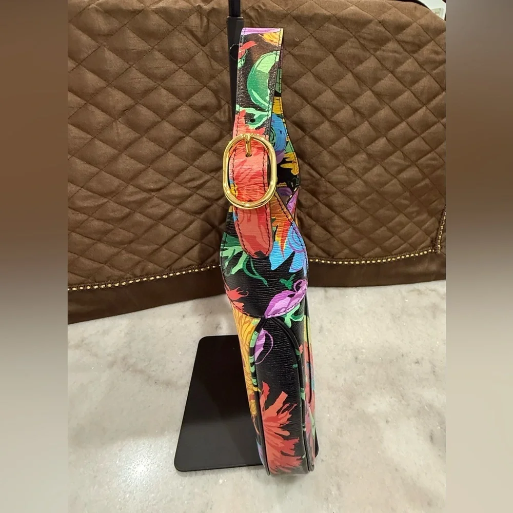 Gucci X Ken Scott New Shangai Calfskin Floral Print Small Jackie 1961 Hobo