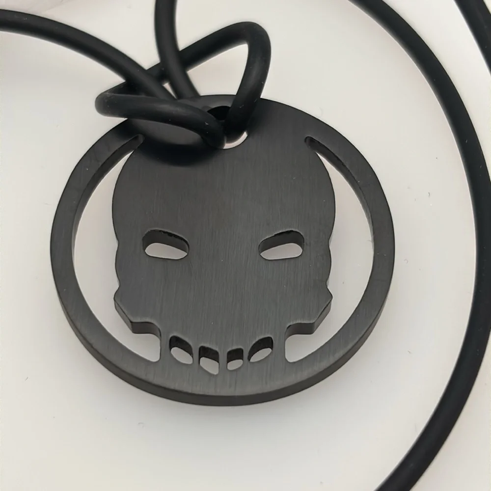 Swatch Bijoux Black Stainless Steel Skull Necklace
