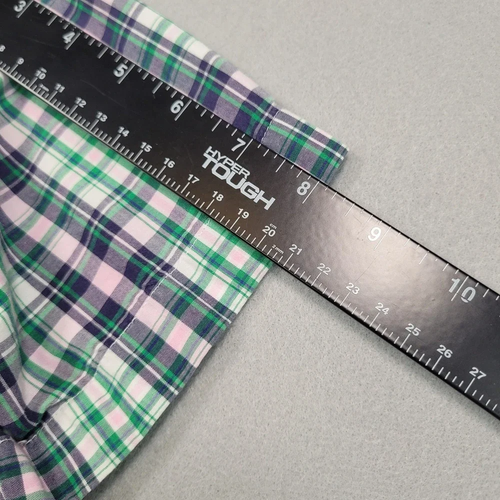 Ralph Lauren Boys S 8/10 Green Pink Plaid Short Sleeve Button Down Shirt