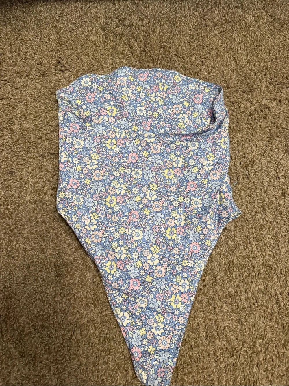 Frankies Bikinis Strapless High Leg Floral One-Piece Swimsuit Size Small
