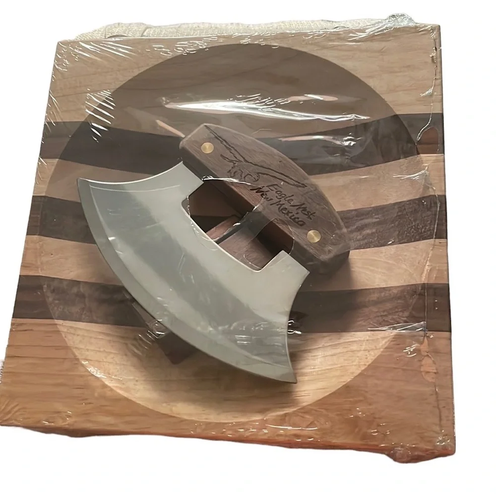 Ulu Knife Chopping Board Eagle Nest Chef Utensil Inset Bowl Prep Culinary NEW