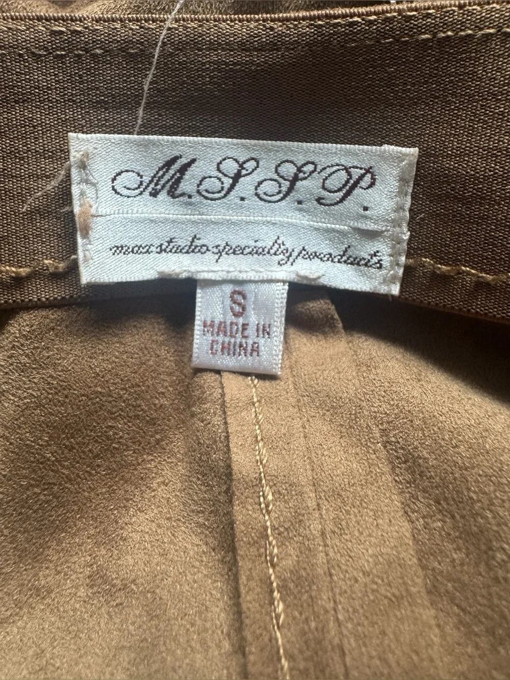 Max Studio Specialty Products Faux Suede Brown Boho Western Skirt Size Small