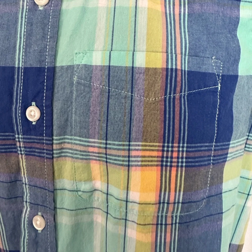 The Children's Place Boys Plaid Poplin Button Shirt-Aqua (1189)