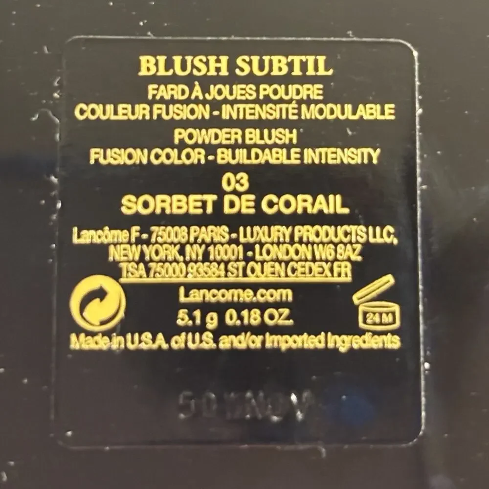 Lancome Blush Subtil Powder 03 Sorbet De Corail NIB