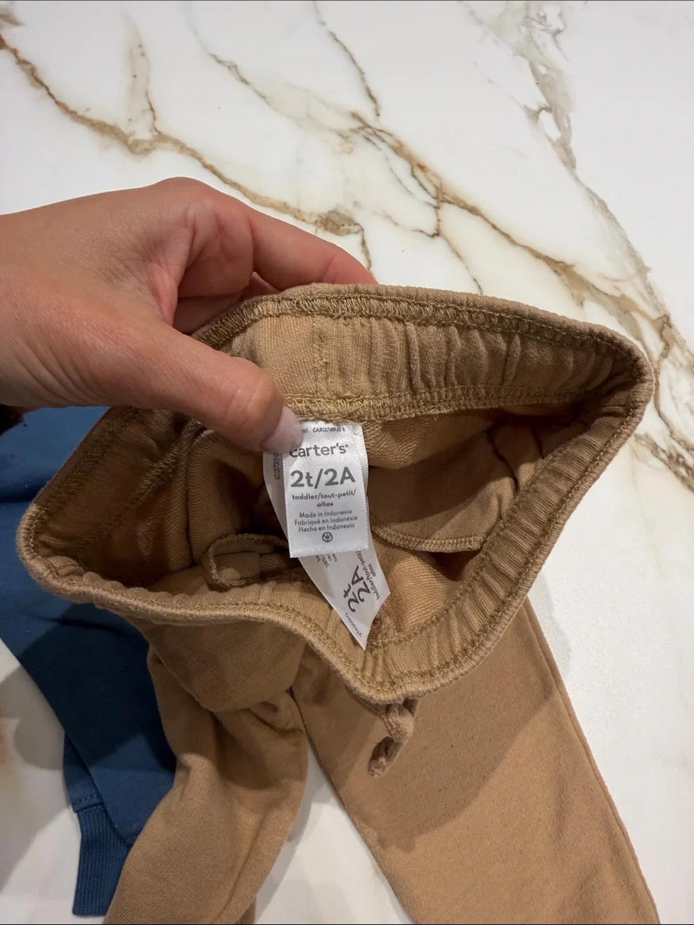 Carter's Cozy Jogger Set - Blue & Tan 2T