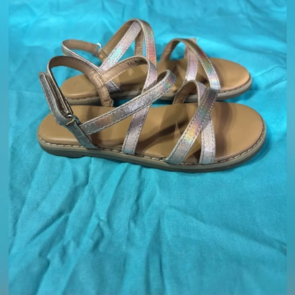 Cat & Jack Sandals Slip Ons Velcro Closure EPC Size 10 Excellent Preloved Condit