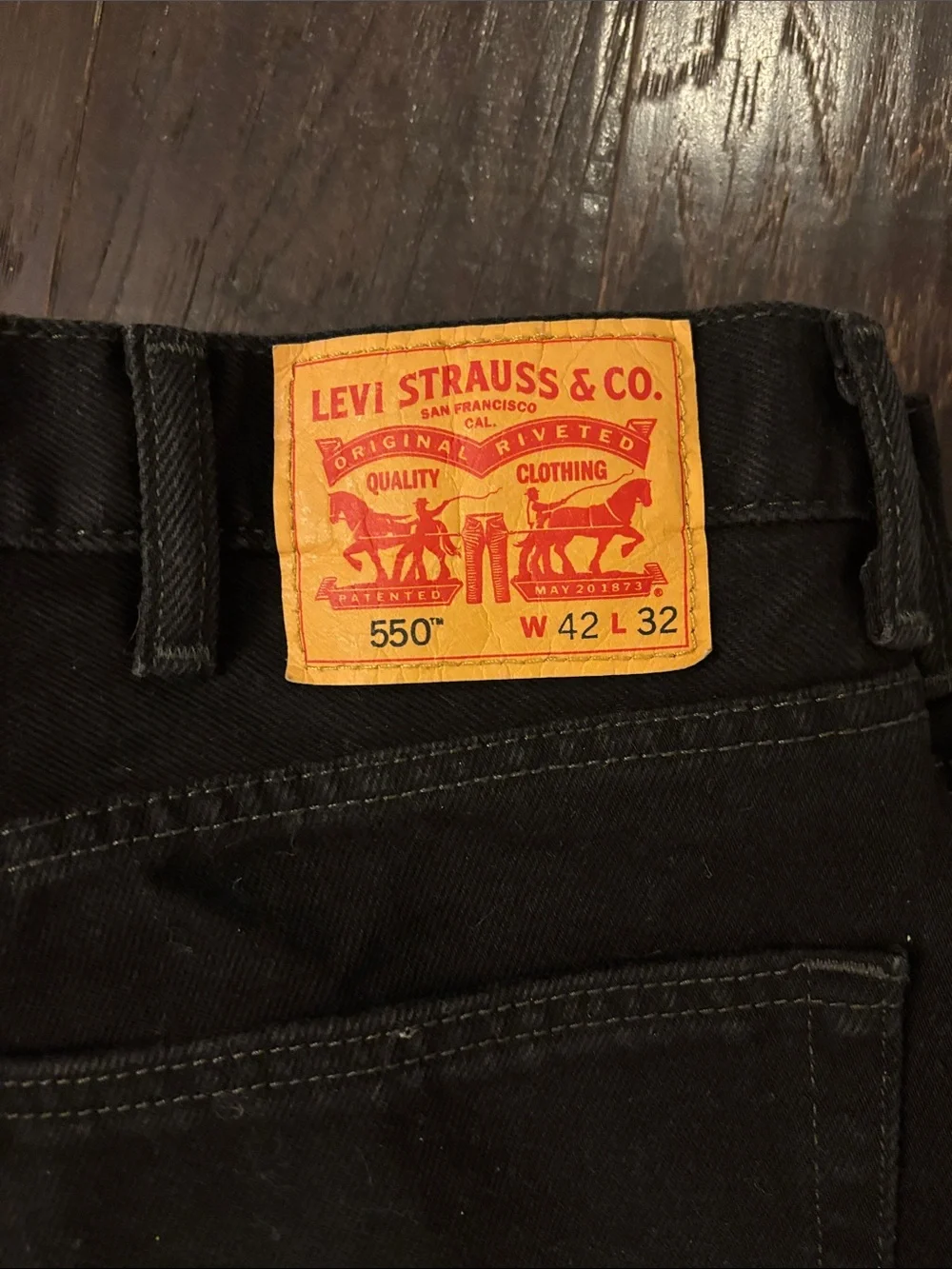 Levi's Black Straight-Leg Men’s Jeans size W42 L 32