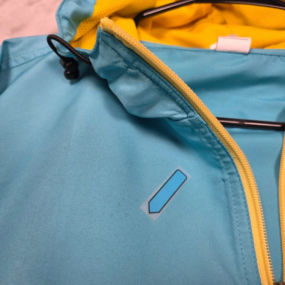 Dutch Bros Half‎ Zip Hooded Windbreaker Unisex Size M Teal Blue