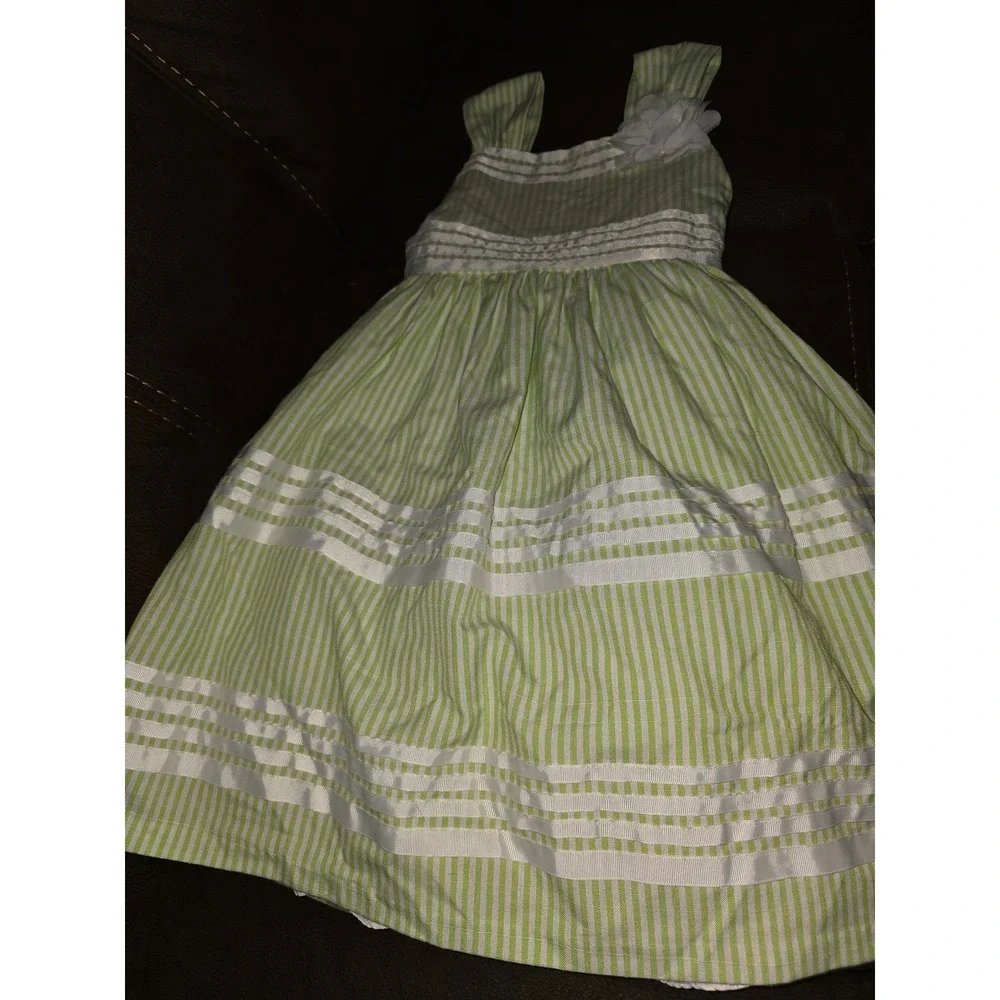 Bonnie jean green striped spring Easter dress‎ size 10