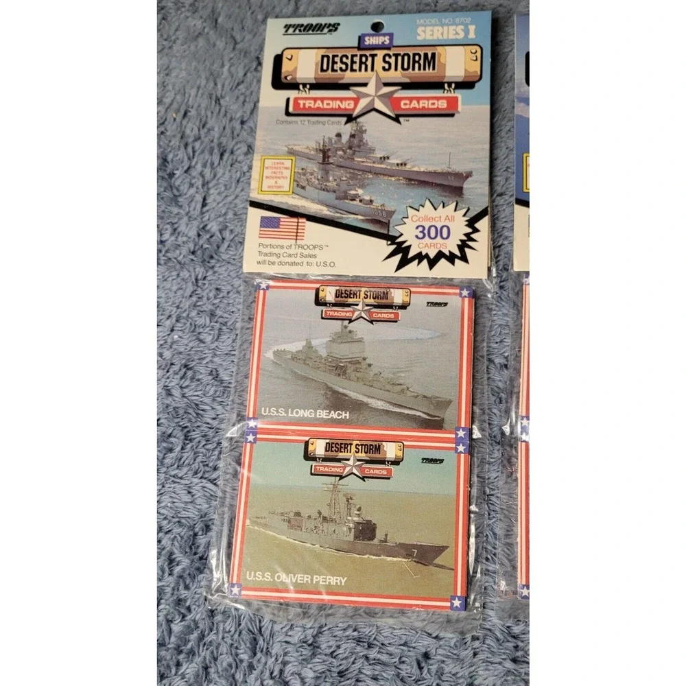 Set of 5 Vintage 1991 Troops Desert Storm Series I Trading Cards 12 Cards ea NIP