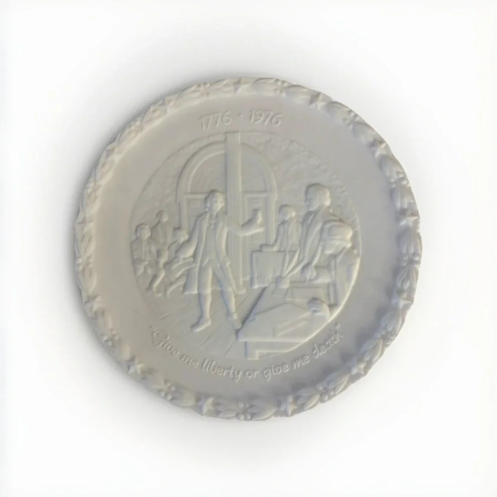 Vtg Fenton 'Give Me Liberty or Give Me Death' Bicentennial Plate -1 Of 4 - 1973