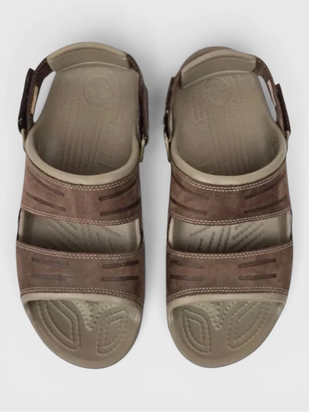 605 Unisex Crocs Yukon Two Strap Brown Sandals