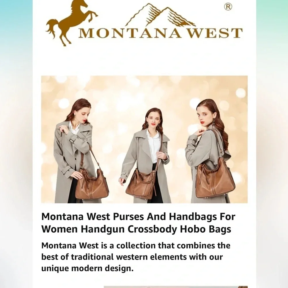 Montana West Hobo Bag with concealed carry pocket with matching wallet/crossbody