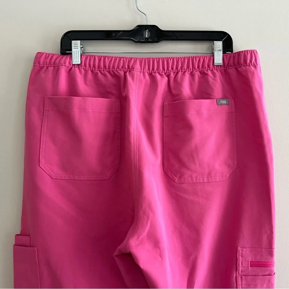 FIGS Men's Cairo Cargo Scrub Pants in Limited Edition F*ing Pink, size XL
