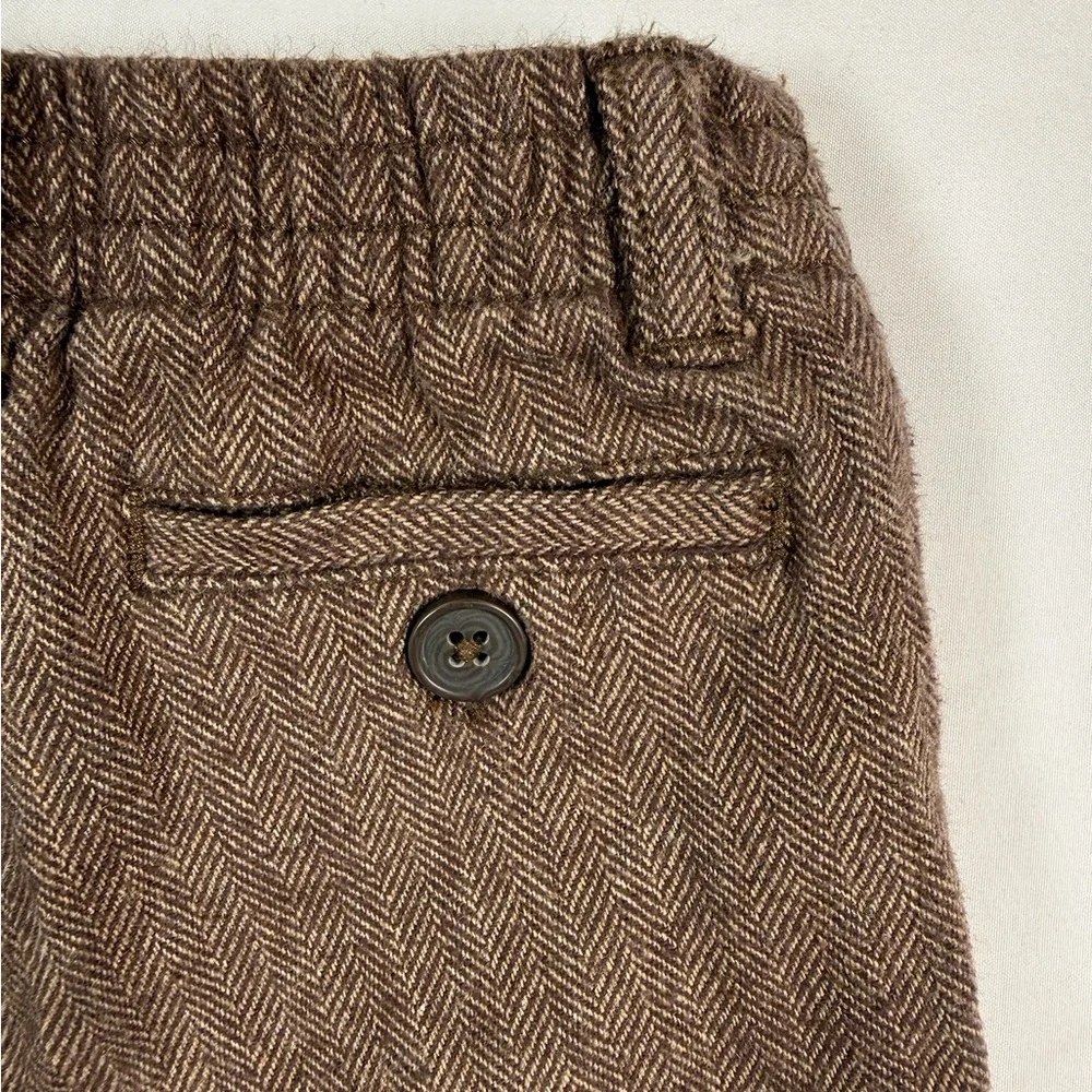 GYMBOREE Baby Brown Herringbone Woven‎ Pants 6-12 Months Classic Tailored Style