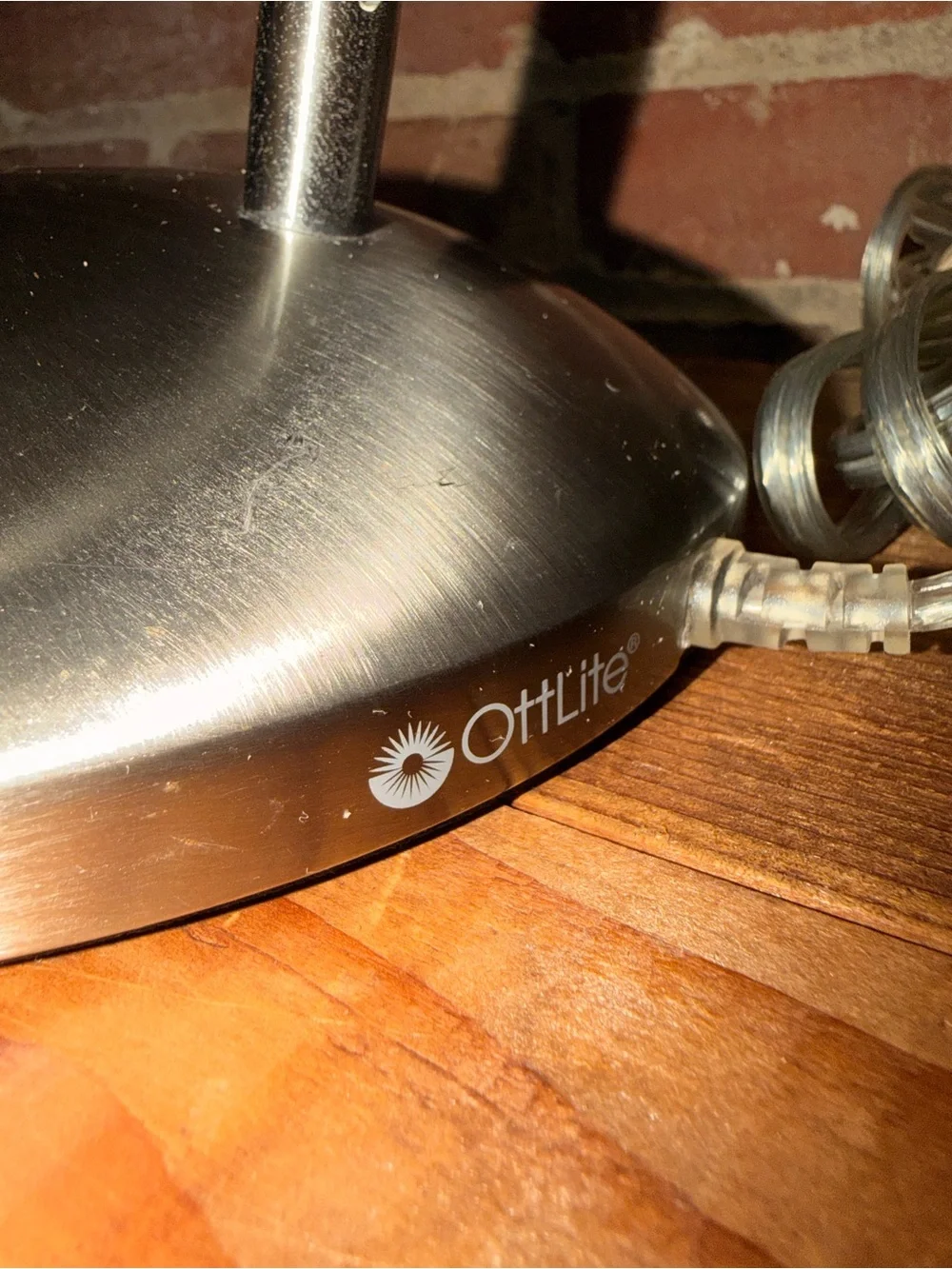 Vintage OttLite Brushed Metal Desk Lamp - Modern Silver Table Light