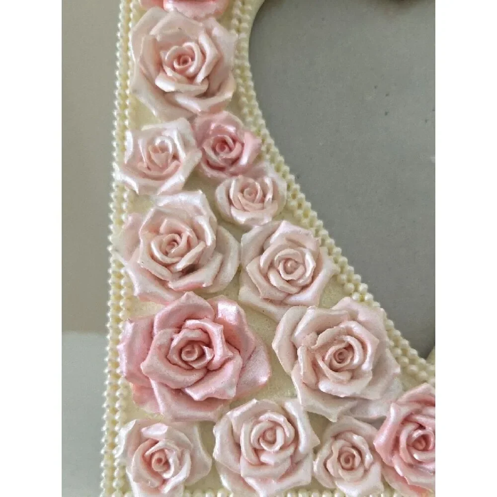 Floral Ceramic Heart Photo Frame