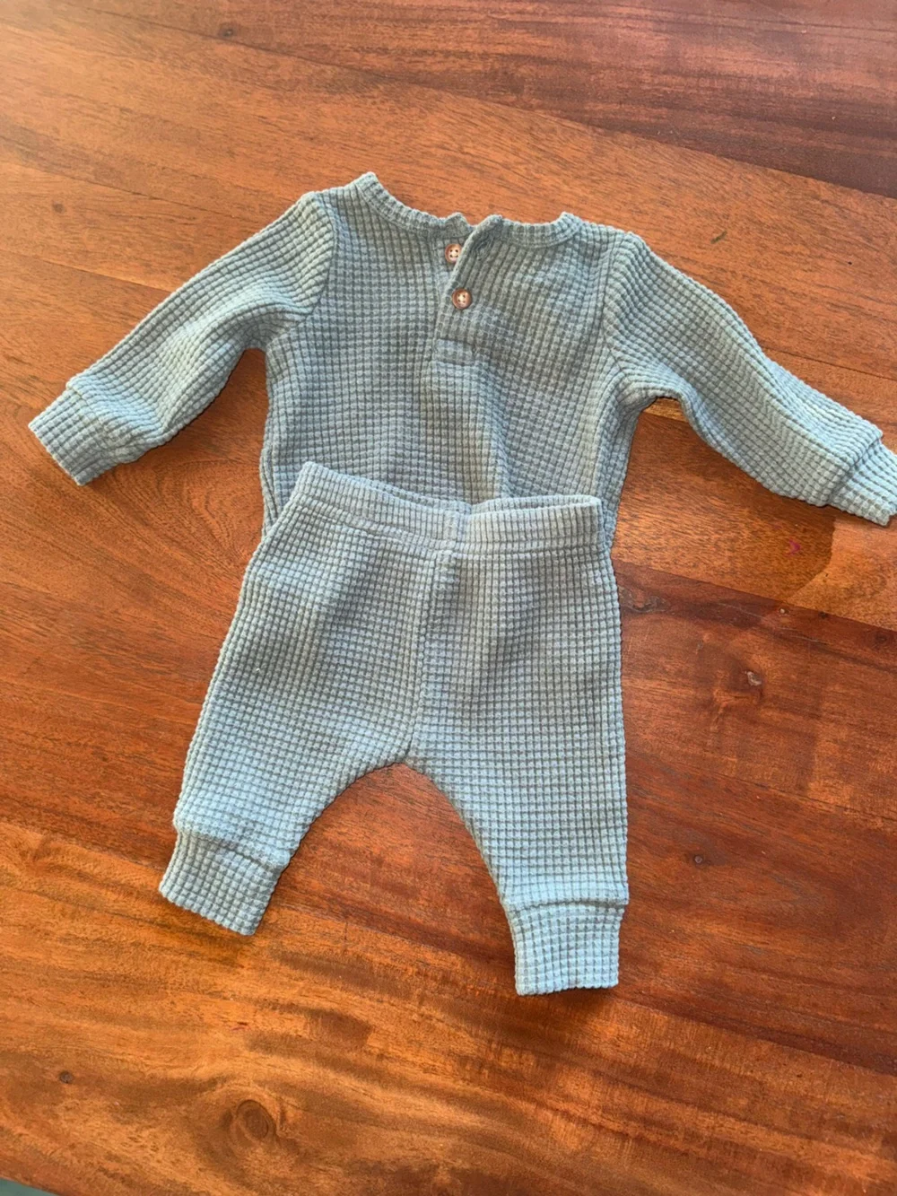 Carter's Light Blue Waffle Knit Baby Matching Set