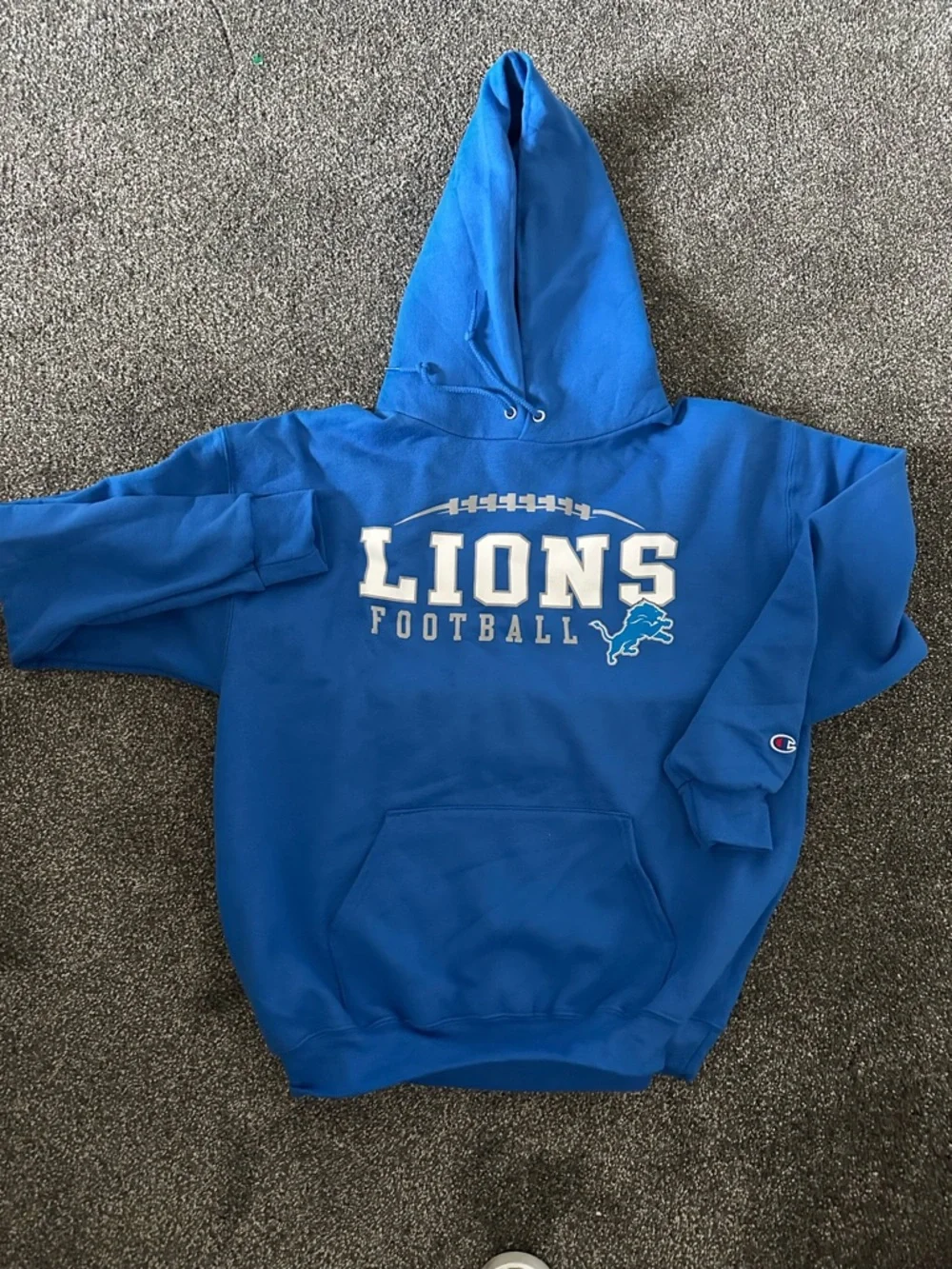 Detroit Lions Starter Hand Off Pull Over Hoodie - Blue