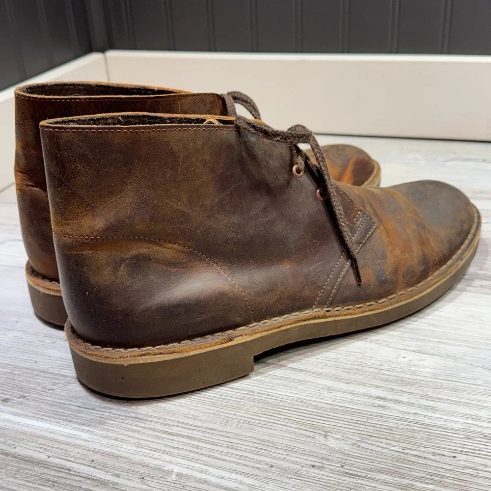 Clarks Bushacre Chukka Boot Brown 15522 Men's Sz 11 Patina